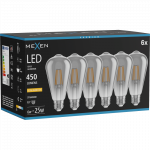 Mexen Vintis 6x LED filamentinė lemputė E27, ST64, 6W, &Scaron;ilta - 2200K, 450 lm, dūminė - L152-E27-0622-70x06