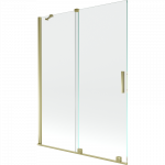 Mexen Velar dviejų dalių stumdomas vonios ekranas 130 x 150 cm, permatomas, auksinis - 896-130-000-01-50