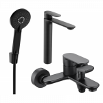 Mexen Milo R40 vonios komplektas, juodas - 71313R40-70