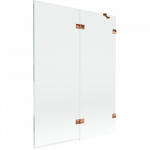 Mexen Lunar 2-dalių vonios ekranas de&scaron;inysis 130 x 150 cm, permatomas, rožinis auksas - 897-130-100-60-00-P