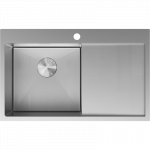Mexen Exar nerūdijančio plieno 1 kamerinis plautuvė su nuvarvės stalčiumi, kairinis 780 x 480 mm, inox HC