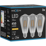 Mexen Vintis 3x LED filamento lemputė E27, ST64, 6W, &Scaron;ilta - 2200K, 450 lm, dūmų spalva - L152-E27-0622-70x03