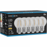 Mexen Vintis 6x LED gijų lemputė E27, G45, 2W, &Scaron;ilta - 2700K, 240 lm, skaidri - L156-E14-0227-00x06 - L156-E27-0227-00x06