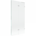 Mexen Lunar L vonios pertvara 2-durė de&scaron;inė 90 x 150 cm, permatomas, baltas - 897L-090-100-20-00-P