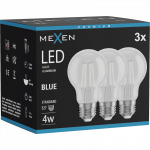 Mexen Vintis 3x LED gijų lemputė E27, A60, 4W, 55 lm, mėlyna - L150-E27-04XX-47x03