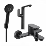 Mexen Milo R40 vonios komplektas, juodas - 713153R40-70