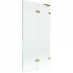 Mexen Lunar L vonios sienelė, 2-durų, de&scaron;inė, 90 x 150 cm, permatoma, auksinė - 897L-090-100-50-00-P