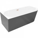 Mexen Silo laisvai stovinti akrilinė kampinė vonia 170 x 80 cm, balta/pilka, varinis perpildymas - 52891708062L-65