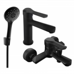 Mexen Sabre R74 vonios komplektas, juodas - 72103R74-70