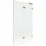 Mexen Lunar L vonios pertvara 2-panelių de&scaron;inės pusės 100 x 150 cm, skaidrus, auksinis - 897L-100-100-50-00-P