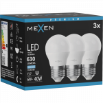 Mexen Nova 3x LED lemputė E27, G45, 6W, &Scaron;alta - 6500K, 630 lm - L101-E27-0665-01x03