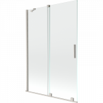 Mexen Velar vonios ekrano dvigubi stumdomi durys 120 x 150 cm, skaidrus, &scaron;lifuotas nikelis - 896-120-000-01-97