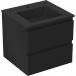 Mexen Orio vonios spintelė 50 cm su Otis praustuvu, 2 stalčiai, juoda matinė - 91A10-05047-2-BFF71-W18M71