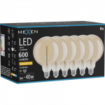 Mexen Vintis 6x LED gijų lemputė spirale E27, G125, 8W, &Scaron;ilta - 2200K, 600 lm, gintarinė - L168-E27-0822-50x06