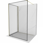 Mexen Kioto du&scaron;o sienelė Walk-in 120 x 100 cm, juodas rėmelis, auksinis - 800-120-212-50-70-100