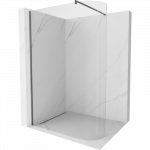 Mexen Kioto-R lenkta du&scaron;o siena Walk-in 80 x 200 cm, skaidri 8 mm, tamsus metalas - 800-080-101-95-06