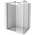 Mexen Kioto du&scaron;o sienelė Walk-in 150 x 100 cm, juodas rėmelis, juoda - 800-150-202-70-70-100