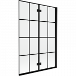 Mexen Mist dviejų dalių teisės pusės 120 x 150 cm du&scaron;o pertvara, juodas tinklelis, juoda - 8A9-120-002-70-77-P