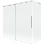 Mexen Rox L vonios ekranas, dvigubas slankiojantis 160 + 75 x 150 cm, skaidrus, baltas - 8C9L-160-075-20-00