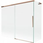 Mexen Rox L vonios ekranas su 2 stumdomais sparnais 180 + 90 x 150 cm, skaidrus, rožinis auksas - 8C9L-180-090-60-00