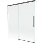 Mexen Rox dviejų dalių i&scaron;traukiama du&scaron;o užuolaida 150 x 150 cm, permatoma, &scaron;epetėliu dažyta pilka - 8C9-150-001-66-00