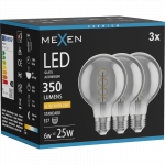 Mexen Vintis 3x LED lemputė su spirale, E27, G80, 6W, &Scaron;ilta - 2200K, 350 lm, dūminė - L165-E27-0622-70x03