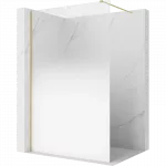 Mexen Kioto Du&scaron;o sienelė Walk-in 80 x 200 cm, ombre balta 8 mm, auksinė &scaron;lifuota - 800-080-101-55-86