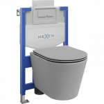 Mexen potinkinis WC rinkinys stelažas Fenix XS-U su WC dubeniu Rico ir lėtai nusileidžiančiu dangčiu, &scaron;viesiai pilkas matinis -?