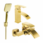 Mexen Libra R62 vonios komplektas, auksinis - 745103R62-50