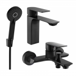 Mexen Alexa R40 vonios komplektas, juodas - 71203R40-70