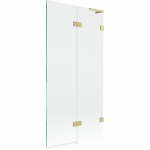 Mexen Lunar L vonios ekrano 2-durų de&scaron;inys 90 x 150 cm, permatomas, auksinis matinio &scaron;epetėlio - 897L-090-100-55-00-P