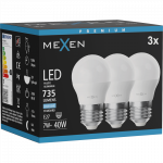 Mexen Nova 3x LED lemputė E27, G45, 7W, &Scaron;alta - 6500K, 735 lm - L101-E27-0765-01x03