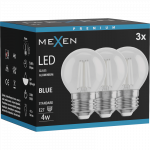 Mexen Vintis 3x LED gijų lemputė E27, G45, 4W, 55 lm, mėlyna - L156-E27-04XX-47x03