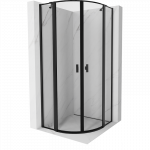 Mexen Mist pusapvalė du&scaron;o kabina atveriama 80 x 80 cm, juodas rėmelis, juoda - 8A32-080-080-70-70