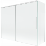 Mexen Rox dviejų durų stumdomas du&scaron;o ekranas 190 + 80 x 150 cm, permatomas, baltas - 8C9-190-080-20-00