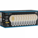 Mexen Vintis 10x LED gijų lemputė E27, G45, 6W, &Scaron;ilta - 2200K, 600 lm, gintarinė - L156-E27-0622-50x10