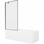 Mexen Cubik stačiakampė vonia 160 x 70 cm su apdaila ir 1 durų stikliniu ekranu 90 cm, juodas ra&scaron;tas - 550316070X9509007070