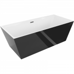Mexen Lita laisvai pastatoma vonia 170 x 75 cm, balta/juoda, gun gray &scaron;epečiu - 52121707575-66