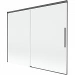Mexen Rox dviejų sparnų stumdomas du&scaron;o ekranas 190 x 150 cm, skaidrus, &scaron;e&scaron;ėlinis pilkas &scaron;lifuotas - 8C9-190-001-66-00