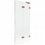 Mexen Lunar L vonios ekranas, 2-durys, de&scaron;inysis, 80 x 150 cm, skaidrus, rožinis auksas - 897L-080-100-60-00-P