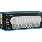 Mexen Vintis 10x LED gijų lemputė E27, G45, 6W, &Scaron;ilta - 2700K, 720 lm, skaidri - L156-E27-0627-00x10