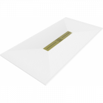 Mexen Toro stačiakampė du&scaron;o padėklas SMC 170 x 80 cm, baltas, auksinė maskuotė - 43108017-G