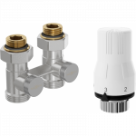 Mexen G02 dviejų vamzdžių DN50 termostatinis komplektas, tiesus, 1/2"x3/4", nikelis - W912-012-928-01