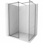 Mexen Kioto du&scaron;o sienelė Walk-in 120 x 80 cm, juodas rėmelis, gun metal - 800-120-202-95-70-080