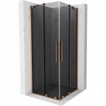 Mexen Velar Duo stumdomoji du&scaron;o kabina 80 x 80 cm, grafitas, &scaron;lifuotas varis - 871-080-080-42-65