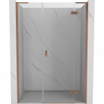 Mexen Mist-H L de&scaron;inės pusės varstomos du&scaron;o durys 140 cm, skaidrios, &scaron;epečiuota varis - 8A5L-140-001-65-00-P
