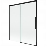 Mexen Rox dviejų dalių slankiojanti vonios sienelė 140 x 150 cm, permatoma, juoda - 8C9-140-001-70-00
