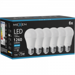 Mexen Nova 6x LED lemputė E27, A60, 12W, &Scaron;alta - 6500K, 1260 lm - L100-E27-1265-01x06