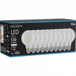 Mexen Vintis 10x LED siūlelių lemputė E27, G80, 6W, Neutralus - 4000K, 720 lm, skaidri - L155-E27-0640-00x10