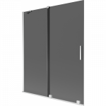 Mexen Velar dvigubas du&scaron;o durys 140 x 150 cm, grafitas, chromas - 896-140-000-41-01